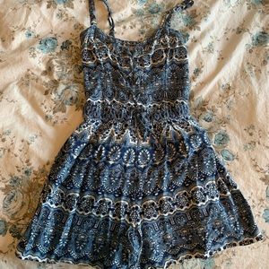 Hollister Blue Printed Romper